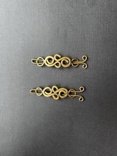 Vintage Ornate Brass Hair Clips