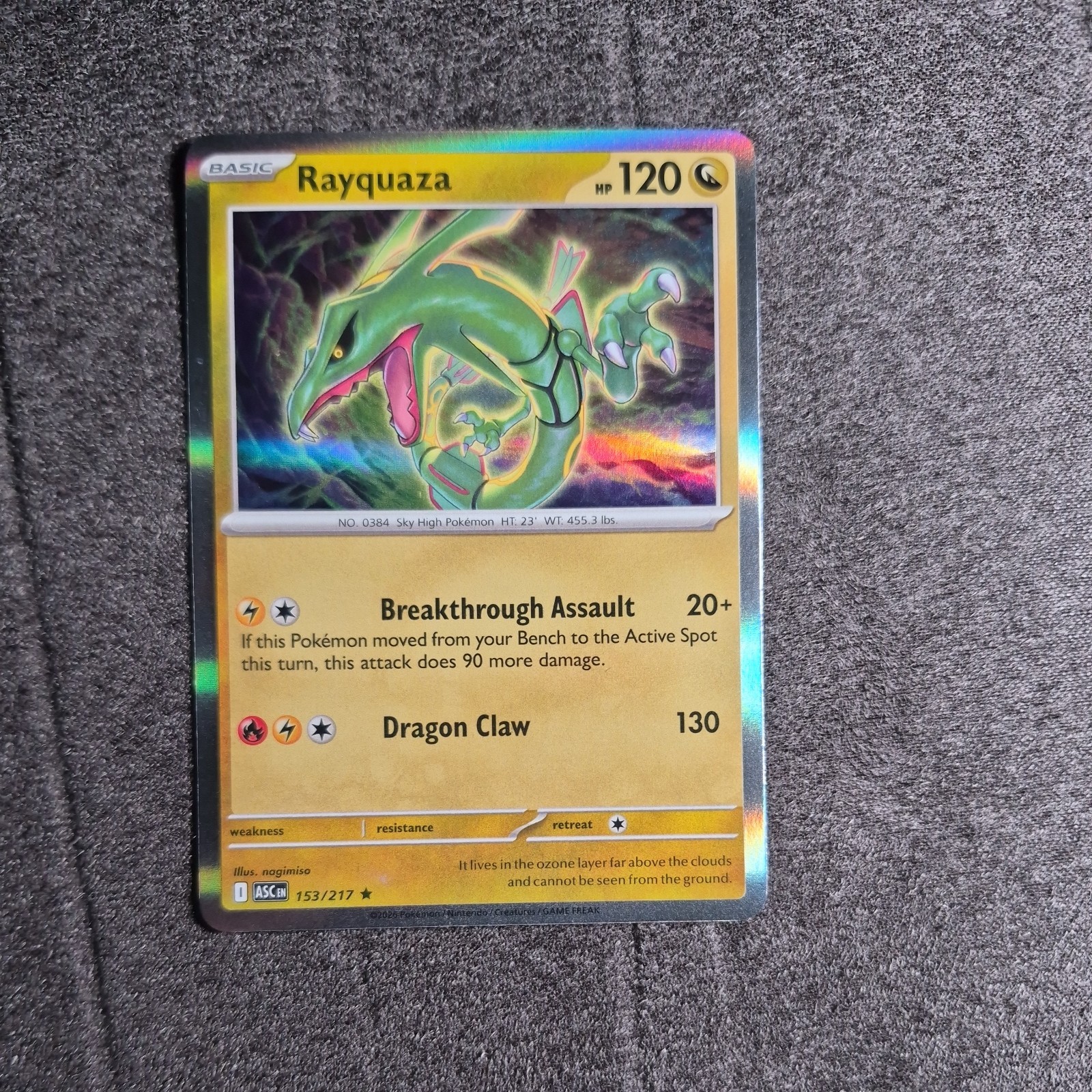 Rayquaza 153/217 Holo Rare - Pokemon TCG Ascended Heroes - NM