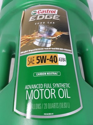 Castrol Edge 15D939 5W-40 Full-Synthetic Motor Oil, 5 Gallons | eBay