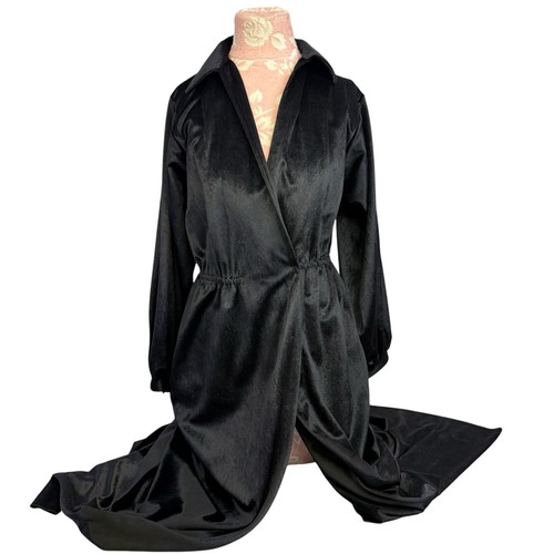 Halston IV Dorian Black Long Dress Wrap Size 10 Union Made Studio 54 1970s VTG - Picture 4 of 20