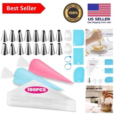 Luxury Piping Bags and Decorating Tips Set: 100 Durable Pieces for Masterpieces