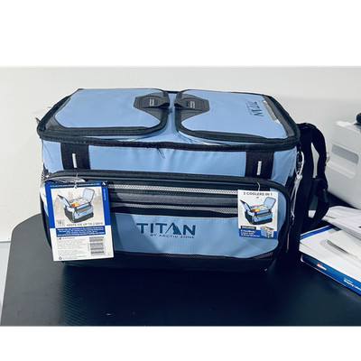 Arctic Zone Titan Soft-Sided Cooler Blue Dual Compartments HardBody Liner 12 qt