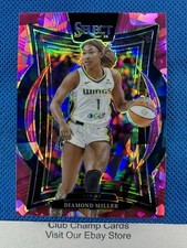 2025 #15 Diamond Miller Panini Select WNBA Concourse Pink Ice Prizm Wings