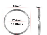 10 X SchlüSselringe - Ф 20 Mm Metall Spalt Ringe FüR SchlüSselanhäNg TOP Quali