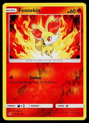 Fennekin 14/131 Common Forbidden Light Pokemon Reverse Holo Lightly Played