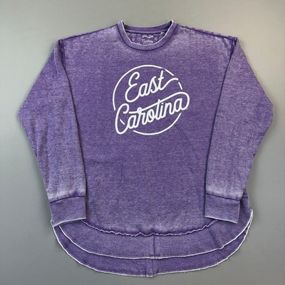 East Carolina Pirates Sweatshirt Women's XL Purple Pressbox Poncho Crew Pullover