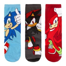 Sonic The Hedgehog Kids Socks 9-12 Boys Stocking Filler 3 Pack