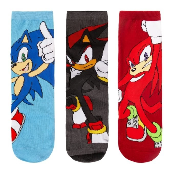 SEGA Sonic The Hedgehog Kinder Socken 9-12 Jungen Strumpf Füller 3er Pack