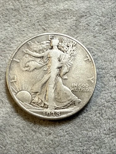 1938 D Walking Liberty Silver Half Dollars 50c VF Very Fine Condition Nice 7676