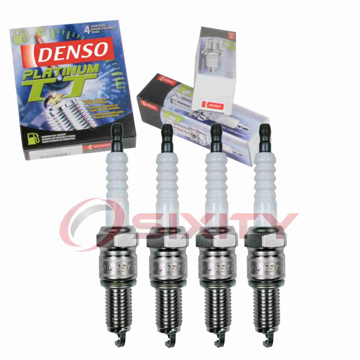 4 pc Denso Platinum TT Spark Plugs for 1988 Dodge Grand Caravan 2.5L L4 xe