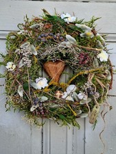 Frühlingskranz Naturkranz Kranz Blüten Palmkätzchen Herz Frühlingsdeko  Türkranz