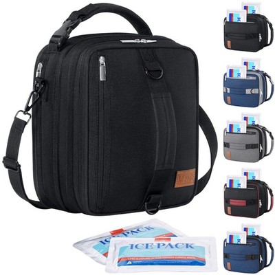 Lifewit Insulated Lunch Box for Men, Expandable Cooler Bag, 8.2L, Black 