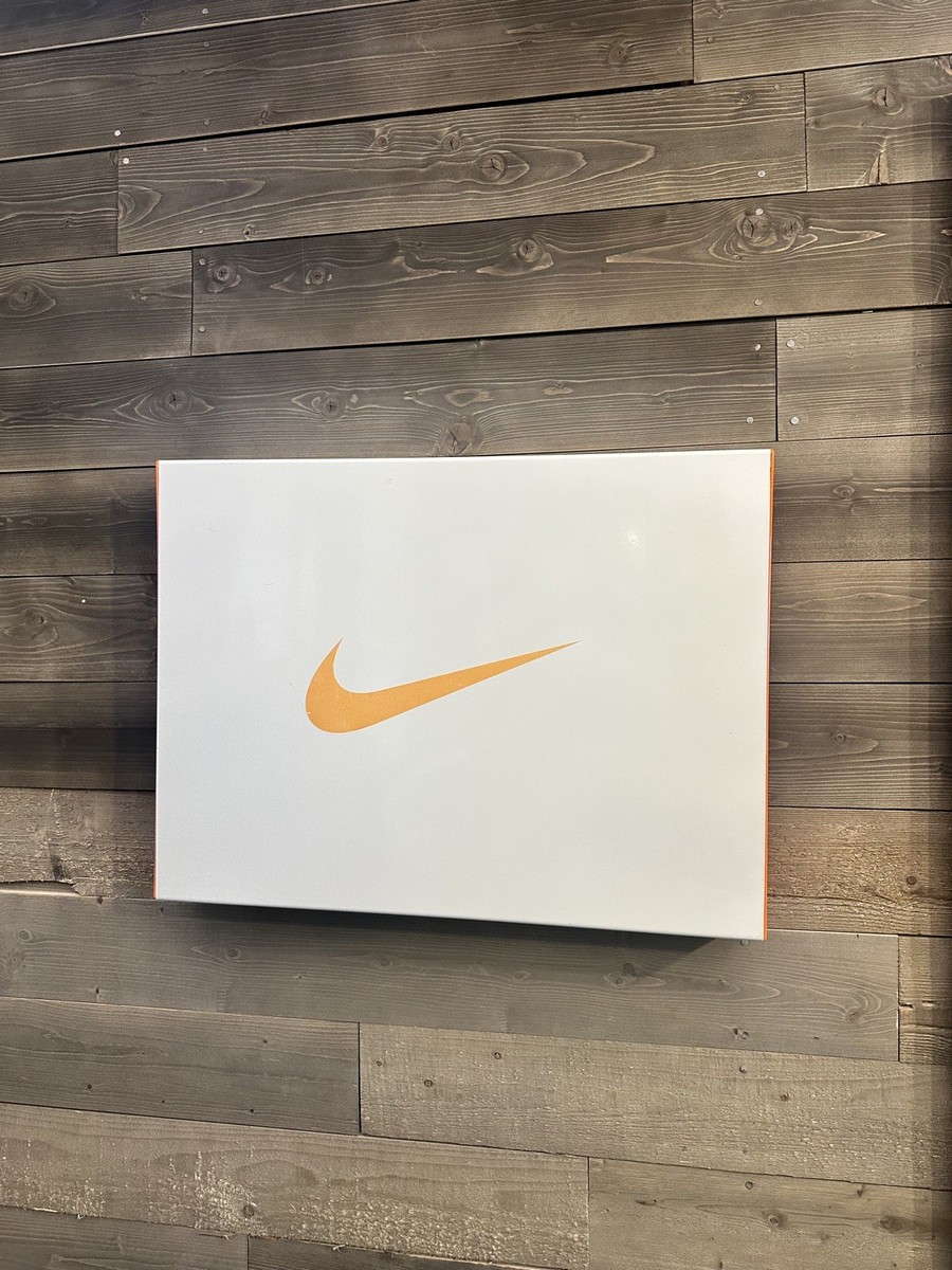 Nike Branded Metal Shoe Store Sign Display White With Orange Swoosh Logo  Vintage