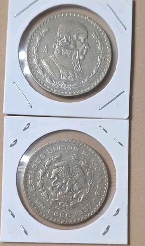 1957 Mexico Un Peso Coin Lot - Uncertified Ungraded
