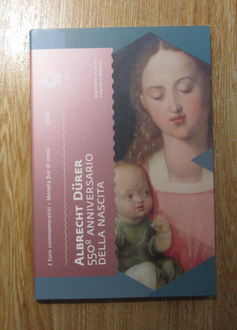 COFFRET BU SAINT MARIN 2021 - 2 euro commemorative FdC San Marino - DURER