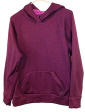Reebok Women's L Purple Pullover Hoodie Sweatshirt Athletic Pocket Active READ