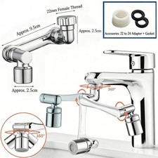 2 Pack Universal 1080  Swivel Extension Faucet Aerator Rotate Robotic Arm Extend