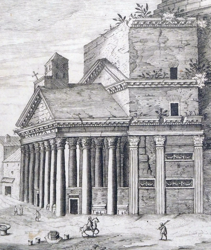 Kupferstich, Pantheon in Rom, Ae. Sadeler, 1606, H 184, Prag - Bild 4 von 4