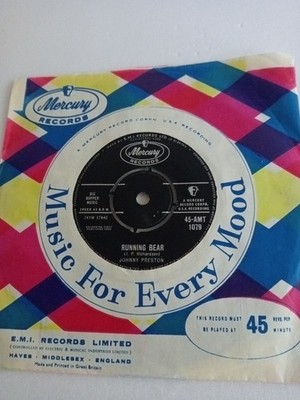 Johnny Preston - Running Bear (Mercury AMT 1079) EX Vinyl Record 7''