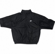Nike Men  s Black Windbreaker Jacket Full Zip Nylon Woven Long Sleeve Size M
