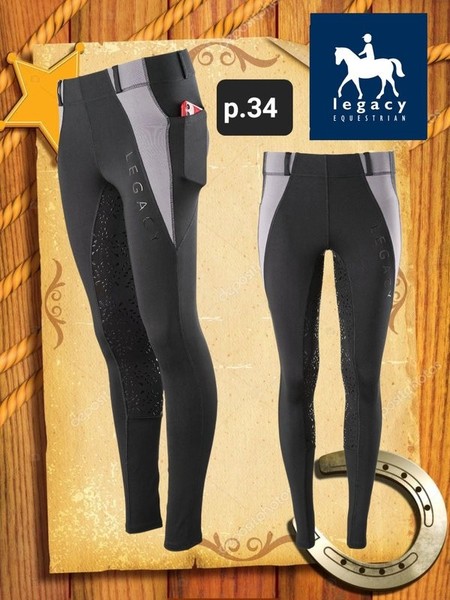 Women Legacy Riding Tights Black Polyester 40 / L