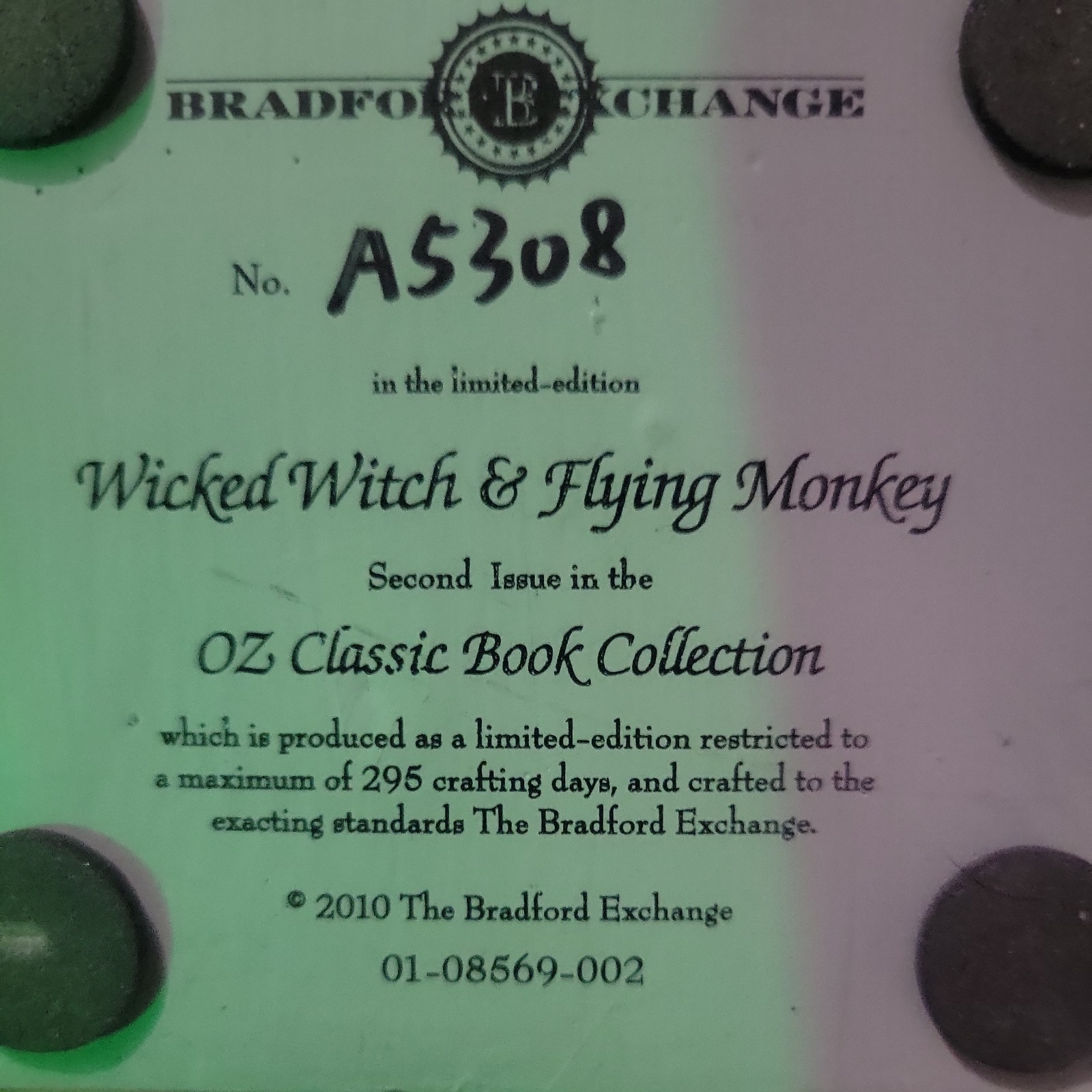 Bradford Exchange Wizard of Oz Bookend Wicked Witch Monkey LIMITED EDITION NIB!!