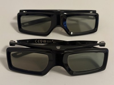 Set Of 2 Black Sony Active Shutter 3D Glasses TDG-BT400A - Two Pair