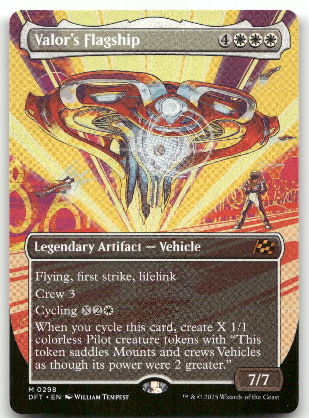 Valor's Flagship (Borderless) #298 (NM) Aetherdrift DFT Magic MTG