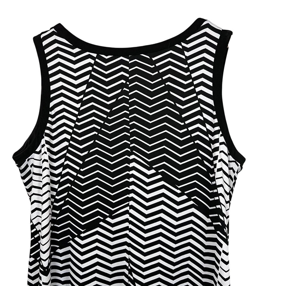 Vestido Notations para mujer talla 2X sin mangas blanco y negro maxi *defecto* Foto 4 de 4