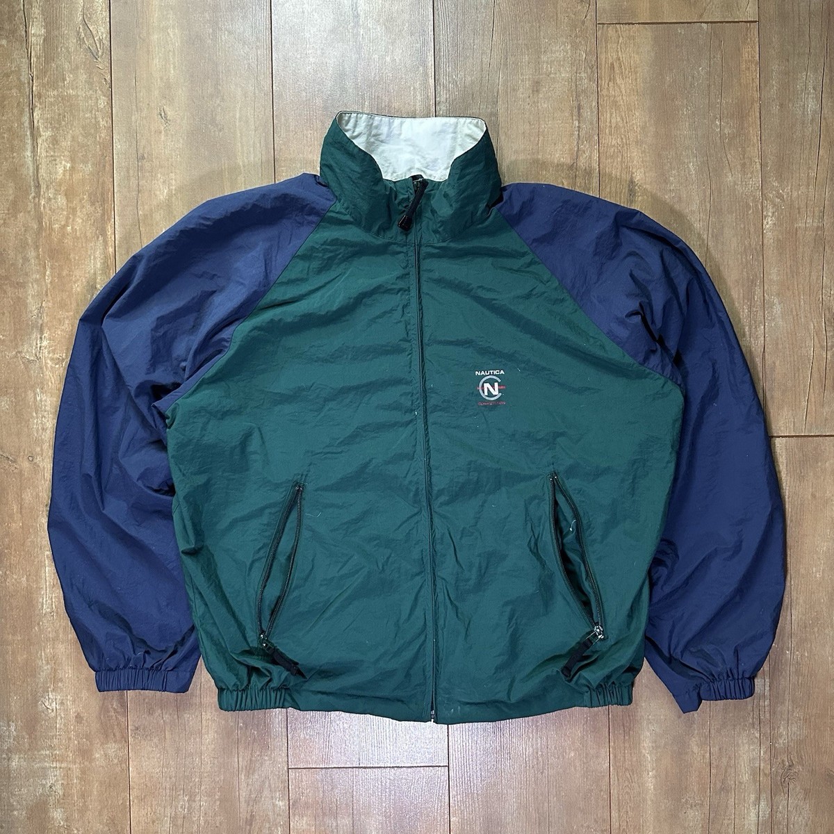 Vintage Nautica Competition Spellout Windbreaker Jacket Size XL