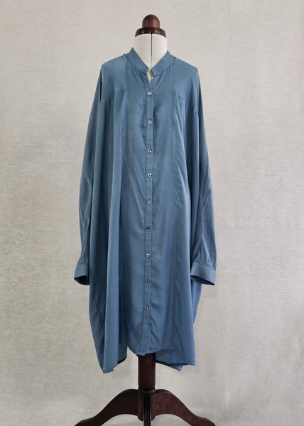 'Julia Hill' Blue Shirt Dress - Size L