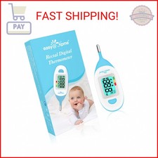Easy Home Baby Rectal Thermometer with Fever Indicator, Clear LCD Display for Fa