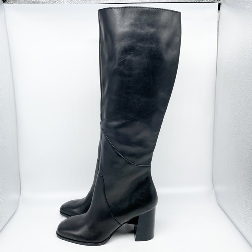 Dolce Vita Women's Fynn Black Leather Knee High Block Heel Boots Size 8.5 - Picture 5 of 15