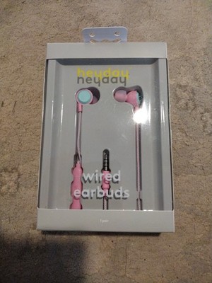 Heyday Wired Earbuds Candy Pink In-Ear Built-In Microphone Ear Buds