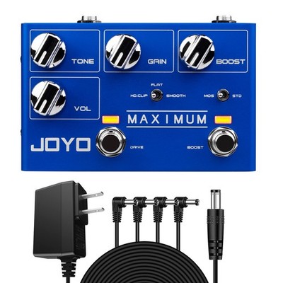 JOYO Overdrive Boost Guitar Pedal 6 Modes Pure Clean True Bypass 9V Power Supply
