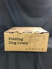 New-Large Gray Travel Folding Dog Crate 3Door  Durable Mesh Windows 30  x21  x21  