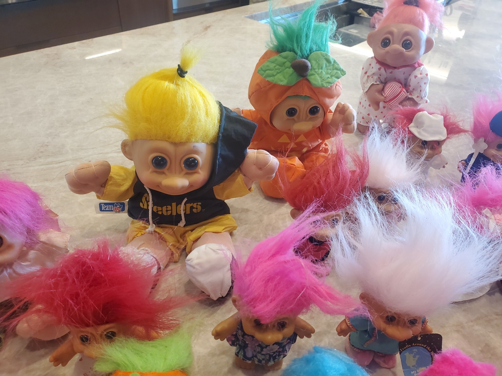 Russ Berrie & Co. - Trolls - Vintage Collection of 67 Figurines - Good Condition