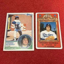 1981 Fernando Valenzuela Perma-Graphics Credit Card (RC) & 1983 Topps #40