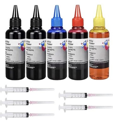 5-Pack Universal Ink Refill Kit for All HP Canon Epsn Brother Printers READ DESC