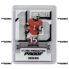 2025 Leaf NSCC The National Proof - Cameron Cam Ward Rookie 1/1 Silver Die Clear