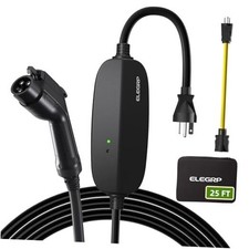 Level 1/2 EV Charger, 16 Amp, Portable J1772 Electric Car Charger Cable, 25FT