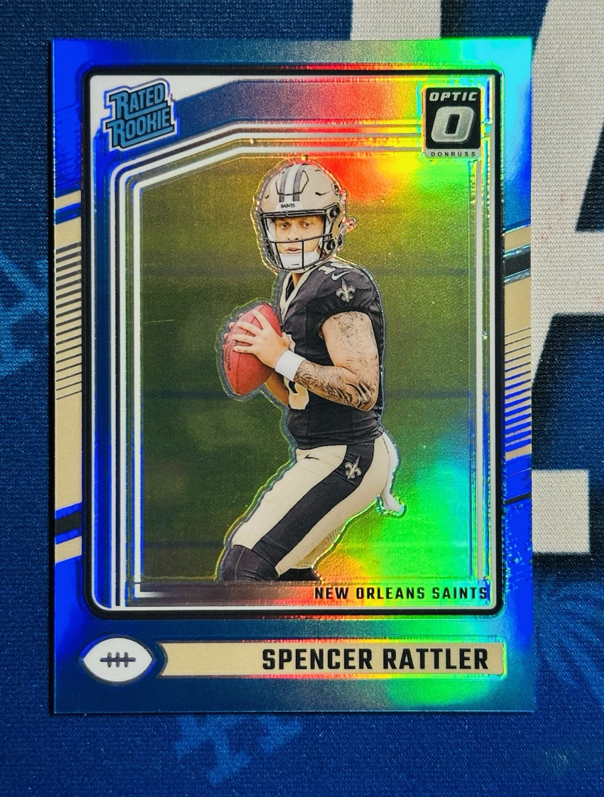 Spencer Rattler 2024 Panini Donruss Optic #289 Aqua Rated Rookie /299