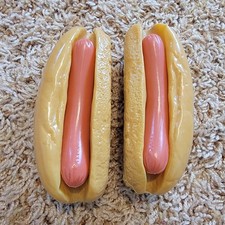 Vintage 1987 MTC MTHK Kids Play Food 2 Hot Dogs With Buns Faux/Pretend Food