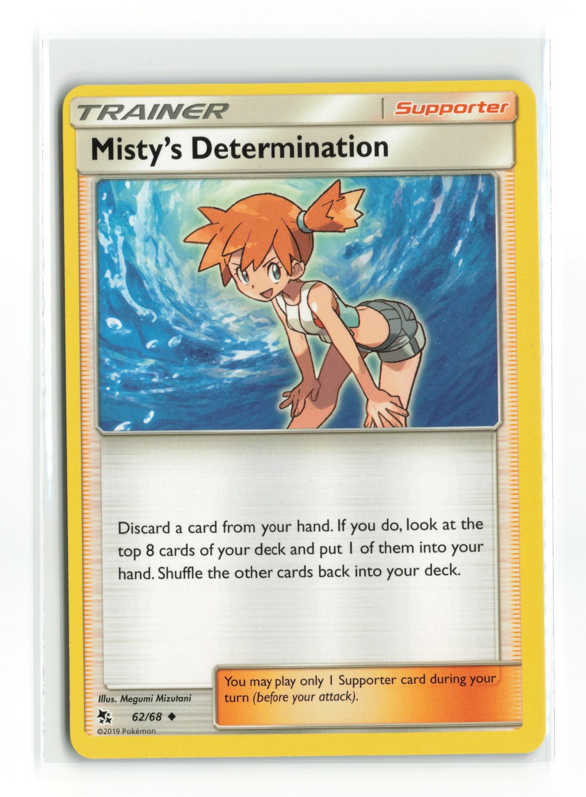 MISTY'S DETERMINATION 62/68 HIDDEN FATES NON HOLO POKEMON TCG NM