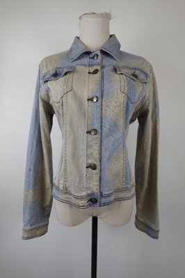 JUST CAVALLI JACKE JEANSJACKE DAMEN GR. XL JACKE JEANS DAMEN VINTAGE GOLD