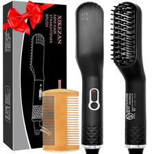 Beard Straightener for Men,Premium Heated Beard Brush W/Anti-Scald Feature,Beard