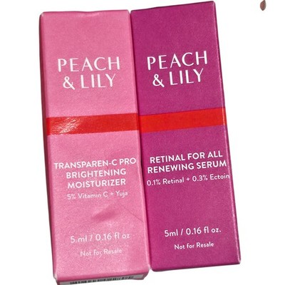 Peach & Lily Deluxe Sample Skincare Set Retinal Serum + Vitamin C Moisturizer...