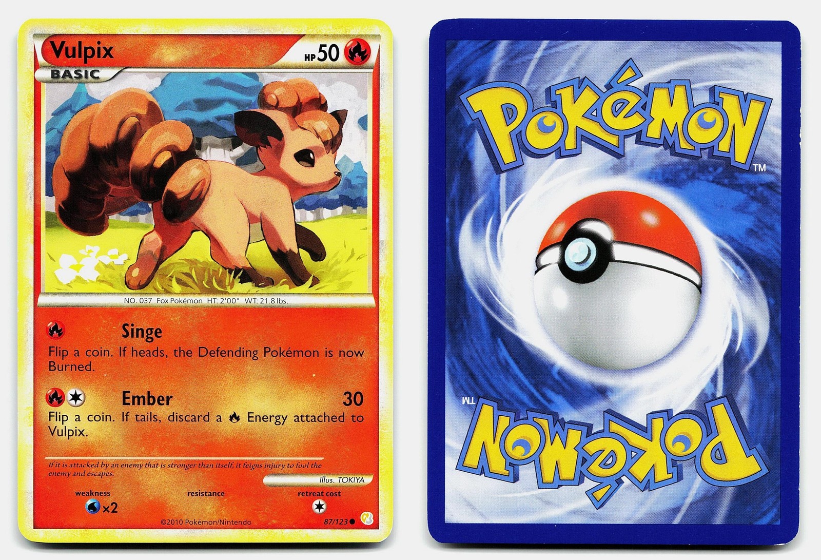 VULPIX HEARTGOLD & SOULSILVER 87/123 LP COMMON POKEMON