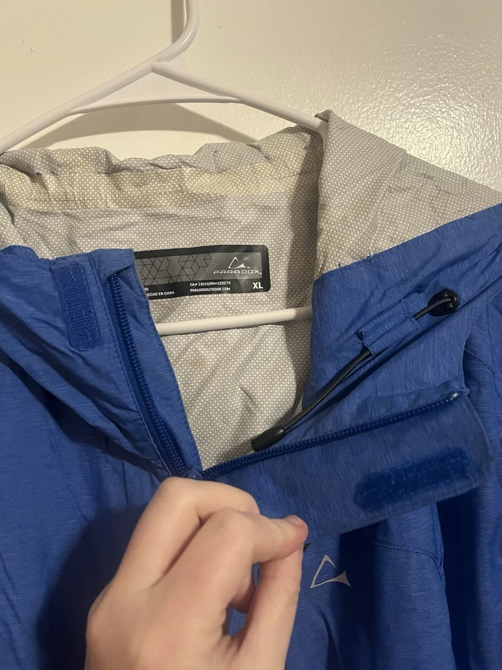 Paradox Jacket Rain Hood Full Zip Blue Nylon Size XL - Image 3 of 4