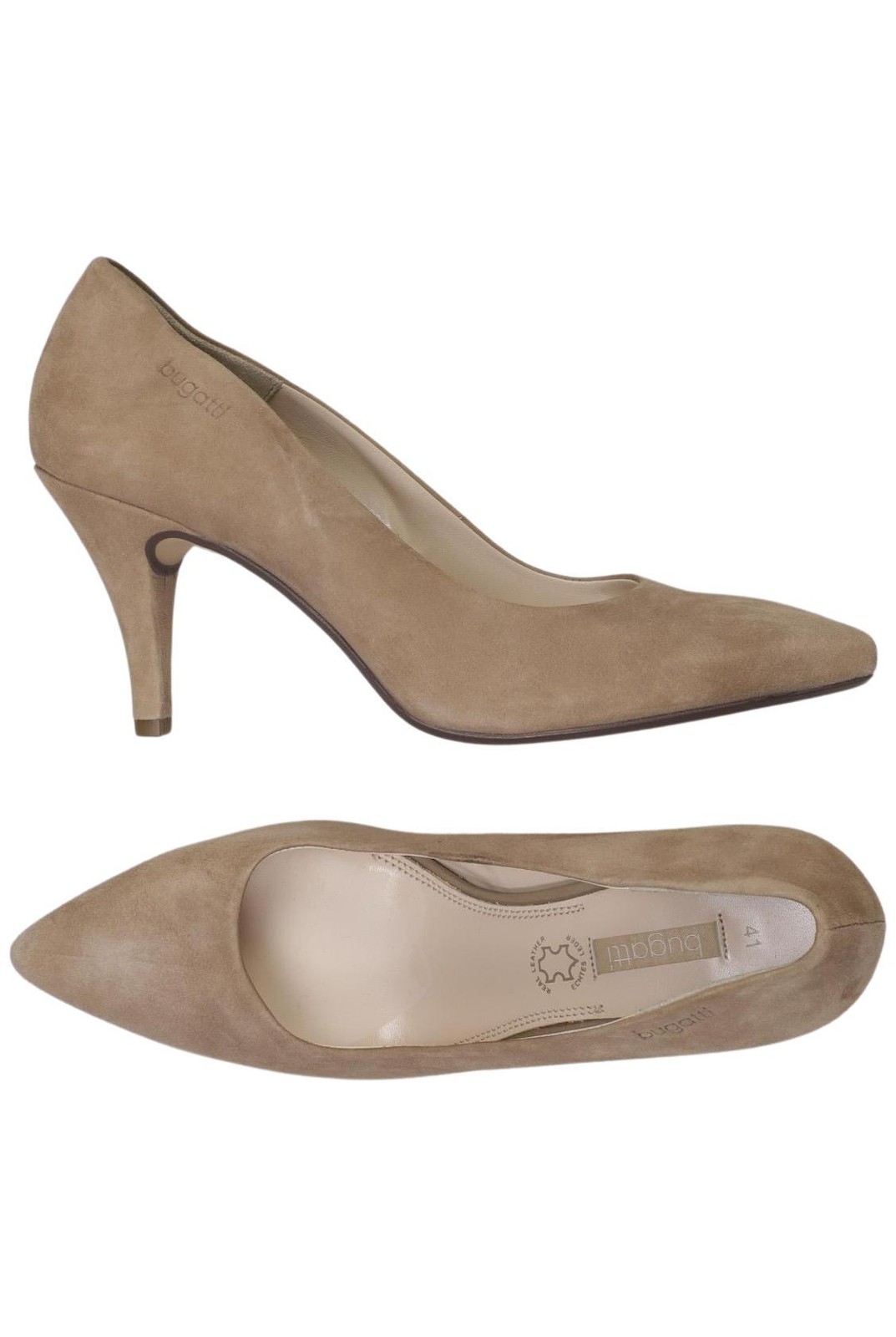 Bugatti Pumps Damen High Heels Stiletto Peep Toes Gr. EU 41 Leder Beige #pyz8m8j